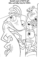 A coloring page of monsters inc